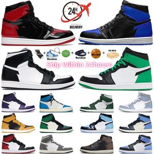 High 1 1 1S Black White Royal Reimagined Satin Bred Metallic Gold Chicago Basketball Shoes 남자 여자 럭키 그린 옐로우 황토 팔로 미노 UNC 발가락 발가락 발가락 다크 모카 우주 잼