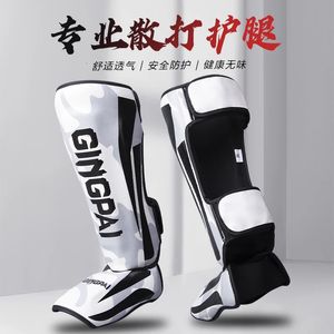 Thicker Boxing Shin Guards PU Leather Protection Leggings Equipment Martial Arts Muay Thai Leg Taekwondo Feet Ankle Protectors 240226