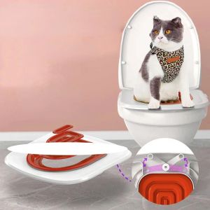 Repellents Reusable Plastic Cat Toilet Training Kit Puppy Cat Litter Mat Cat Toilet Trainer Toilet Pets Cleaning Cats Training Product