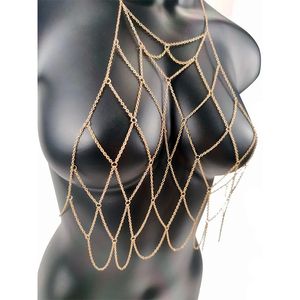 Goth Sexy Body Jewelry Bra Chest Chains Body Chain Bikini for Women Summer Accessories Beach Belly Waist Punk Gift Holiday 240221