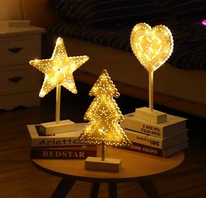 Lampada da tavolo creativa con stelle a LED Lampada da scrivania con luci notturne per albero di Natale per la casa Festival Decorazione di nozze Lampada da notte a batteria4328089