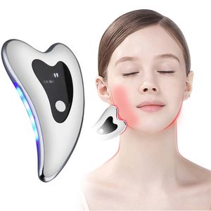 Pele raspagem massagem máquina skincare ferramentas para levantamento gua sha duplo queixo remover pescoço cuidados elétrico rosto olho massageador 240219