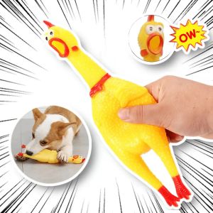 Brinquedos engraçados gritando frango animal de estimação cão mastigar brinquedos espremer som molar mastigar brinquedos para pequenos médio grandes cães frango animal de estimação brinquedo do cão filhote de cachorro