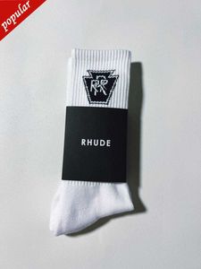 メンズrhude靴下高品質のファッション抗菌抗菌通気性消臭剤スポーツソックスホンブルファニーバンドサマースプリングミドルチューブココナッツツリーカジュアルeej4