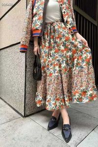 Skirts Designer High waist embroidery advanced sense waist fine high height autumn and winter new half skirt floral pleated shaggy skirt in long style for women