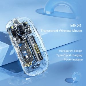 Mouse Mouse ricaricabile per sentirsi bene Mouse trasparente ed elegante Efficiente e silenzioso Comodo da usare Mouse wireless Mouse muto