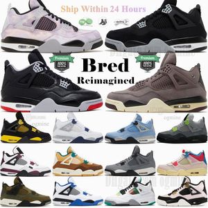 Z Box 4S Dhgates Premium Quality Jump Man Buty Mężczyzn Women wyhodowany 4 IV Black Cat Thunder Pine Green Mens Seafoam Running Shuters Sports 36-47