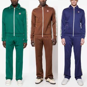 Casablanca Men Zipper Tracksuits Designer Embroidery Sport Jackets Disual Pants Casa Casablanc