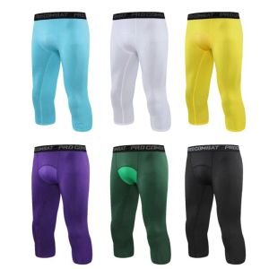 Klädmän Kid Boy Girl Gym Capri Running Tights Pants Basketball Football Soccer Fitness träning Sport 3/4 beskuren leggings shorts 02