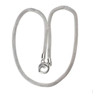 Collana in argento sterling placcato 20INCHS 4MM Collana a forma di maglia FMSN087 nave piatto in argento 925 Collane gioielli Chai246n