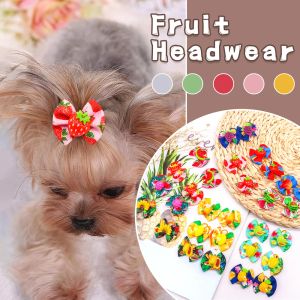 Accessories 30pcs Pet Dog Hair Bows for Small Dog Bows Elastic Bands Decorated Summer Fruit Style Dog Hair Bow Dog Accessories Pet Headwear