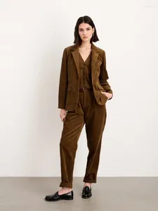 Men's Suits Women's Three-piece Suit Corduroy Single-breasted Combines Vintage Charm With Modern Style Elegant Woman Sets Pieces Set