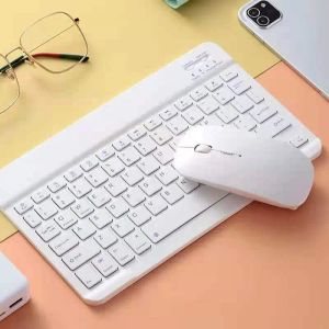 Teclados teclados sem fio de 10 polegadas e teclado português francês de mouse francês para iPad Air Pro Tablet para Android iOS Windows