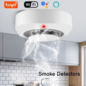 Tuya WiFi Rilevatore di fumo Sensore ad alta sensibilità Wireless Smart Fire Sensore di allarme antincendio Rivelatore di sicurezza domestica 240219