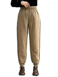 Женские брюки QPFJQD, брендовая зимняя корейская одежда, женские утепленные шаровары для отдыха, 2024, женские теплые свободные классические ретро винтажные