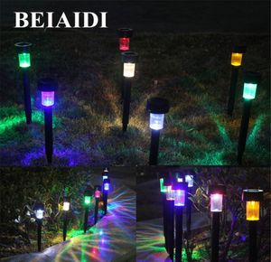 BEIAIDI 15PCS Solar Pathway Landscape Lights Giardino esterno Patio Yard Deck Prato Lampade Solar LED Spike Spot Light Spotlight2678623