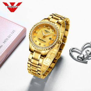 Watches Nibosi Fashion Women's Watches Ladies Top Brand Waterproof Gold Quartz titta på kvinnor rostfritt stål date klocka för kvinnor