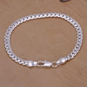 Men's 5mm 20cm 925 sterling silver chains bracelets bangles H199274s