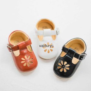 First Walkers New Baby Girl Pu Leather Shoes Infant Toddler Rubber Sole Non-slip Openwork Crib 0-18MonthsH24229