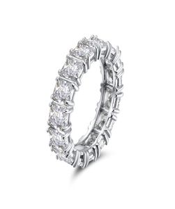 925 Sterling Silver Pave Setting Full Square Diamant CZ Eternity Band Engagement Wedding Stone Rings Size 678 Fine Jewelry4362318