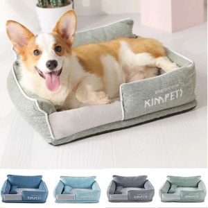 Mattor hund sängar varm sovande bomull valp säng söbar mjuk husdjurssäng för små mellersta hundar tvättbar