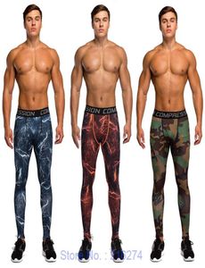 Calças de compressão dos homens correndo esportes jogging collants basquete ginásio calças compridas fitness leggings magros 5650328