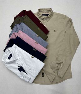 2024 Herren Casual Polo Ralphs Langarm Frühling und Herbst Business Baumwolle Oxford bügelfrei Slim Paul formelles Hemd hohe Qualität 9199ess