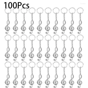 Keychains 100Pcs Musical Note Music Symbol Key Rings Keyfob Keyrings G Clef Metal Keychain