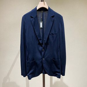 Blazer da uomo Primavera ed Estate loro Giacca da abito singolo in cotone lino seta piana