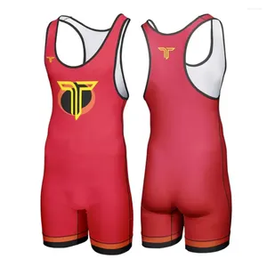 Abbigliamento da palestra Canotte da wrestling Abbigliamento da corsa Tuta intera Traspirante Ferro ad asciugatura rapida Sollevamento pesi Powerlifting Fitness Skinsuit