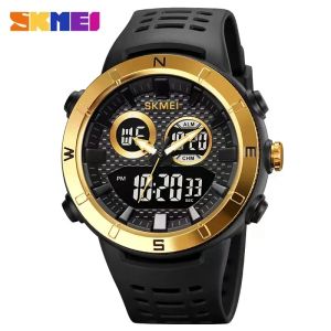 Часы SKMEI Новые японские цифровые часы 2 Time Back Light Спортивные часы Мужские водонепроницаемые секундомер Наручные часы-будильник reloj hombre