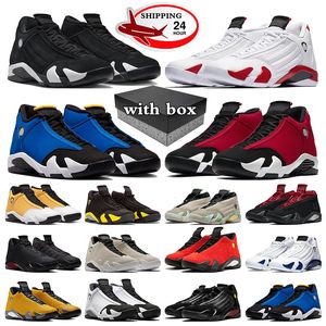 Com Caixa 14s Sapatos de Basquete 14 Mens Treinadores Preto Branco Candy Cane Hyper Royal Gym Red Light Ginger Laney Jumpman 14 Homens Sapatilhas Esportes Ao Ar Livre