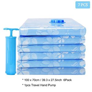 Storage Bags 6/8/10 PCS Thickened Vacuum Bag For Cloth Compressed WithHand Pump Reusable Blanket Clothes Quilt Organizer Travel