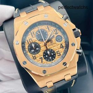 Quarzuhr APF Factory AP Armbanduhr Royal Oak Offshore-Serie Herrenuhren 42 mm Durchmesser Präzisionsstahl 18 Karat Roségold Gentleman Freizeit-Luxusuhr 26470OROOA