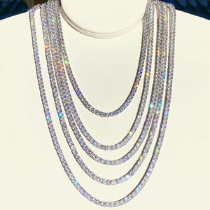 Grossistpris 5mm guld VVS VVS Moissanite Tennis Chain Hip Hop Style Round Brilliant Cut 925 Silver Necklace