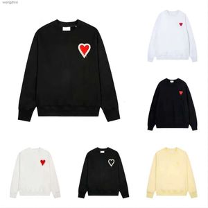 Kapüşonlu erkek ve kadın tasarımcılar amis paris kapüşonlu yüksek kaliteli kazak kırmızı aşk ss bahar yuvarlak boyun jumper çift sweatshirts su k