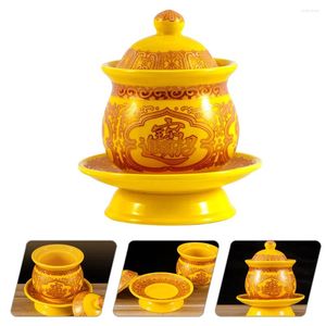 Bicchieri da vino Forniture per l'altare Tazza di Buddha Tè cinese Offerta tibetana Ceramica Guanyin Lotus