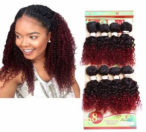 Human Weaves 8Bundles Jerry Curl For Black Women 8sts Loose Wave Brasilian Hair Extension Mongolian Curly Flätar hår7177198