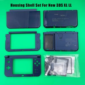 Nintendo yeni 3DS için Kılıflar XL LL Konsol Yüz Plakası Mavi Alt Orta Kabuk Muhafazası Düğmeler ile Tam Set Vidalı Kılıf Kapağı