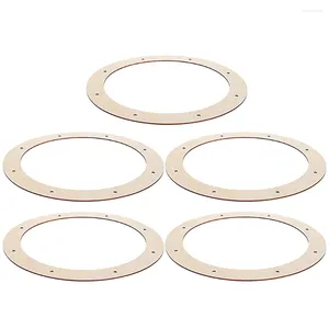 Decorative Flowers 5 Pcs Wreath DIY Flower Garland Frame Form Rack The Ring Wooden Hoops Crafts Rings Round Making Frames Wedding Tool