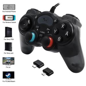 GamePads 7 i 1 Wired Game Controller för PS3/PS4/Switch/PC -spelkonsol Joystick Gamepad med OTG Converter Game Accessories