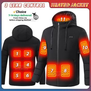 재킷 11 지역 남성 난방 자켓, USB 전기 가열 의류 자체 가열 조끼 열 자켓 따뜻한 코트 여성 겨울 코트 하이킹