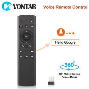 Caixa G20S Pro G20BTS Plus Air Mouse G20S Voice Remote Control 2.4g Mini -teclado sem fio Mic para Android TV Box H96 Max X96Mini PC