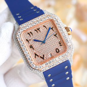 Handgjorda diamantklocka Mens Automatic Mechanical 8215 Movement Watches 40mm Sapphire Women Wristwatch Montre de Luxe