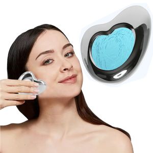 Ferramenta de aço inoxidável guasha raspagem ferramenta facial resfriamento spa massagem ferramentas terapia gelo gua sha placa ferramentas faciais para cuidados com a pele