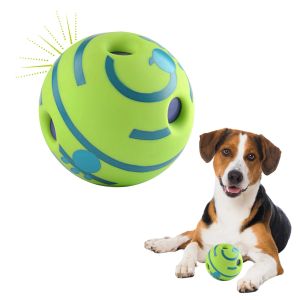 Toys 14CM Wobble Wag Giggle Ball Silicon Jumping Interactive Dog Toy Puppy Chew Funny Sounds Dog Play Ball Training Sport Pet Toys