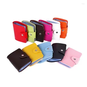 Wallets 12 Bits Double Sided Holder Business Bank Card Pocket PVC Capacity Cash Storage Clip Organizer Case Pouch