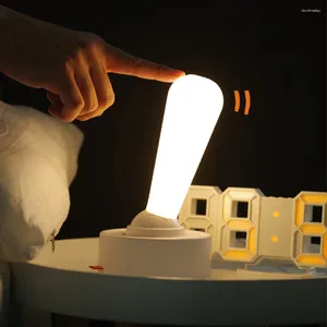 Masa lambaları LED Gece Işığı Ayarlanabilir Parlaklık Şarj Edilebilir Geçiş Rocker Lamba Gölgesi Kablosuz 2 Mod Yatak Odası için GÜNCELLİK