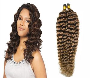 Queratina vara ponta extensões de cabelo humano brasileiro onda profunda i ponta 100g 1gstrand 100s fusão cabelo pré ligado queratina hair5028857