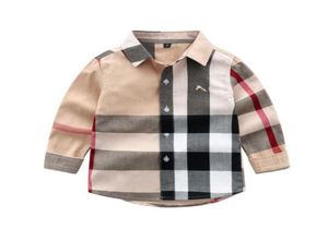 Baby Boys Plaid Shirt Kids Long Sleeve Shirts Spring Autumn Children TurnDown Collar Tops Cotton Child Shirt Clothing 27 Years3596500